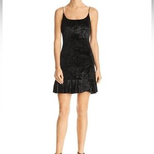 NWT AQUA velvet floral flounce dress